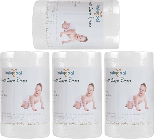 Miniatura 7 de Babygoal Forros de pañales de tela para bebé, 2 unidades, rayón de bambú para pañales de tela (200 hojas) 2BBT01