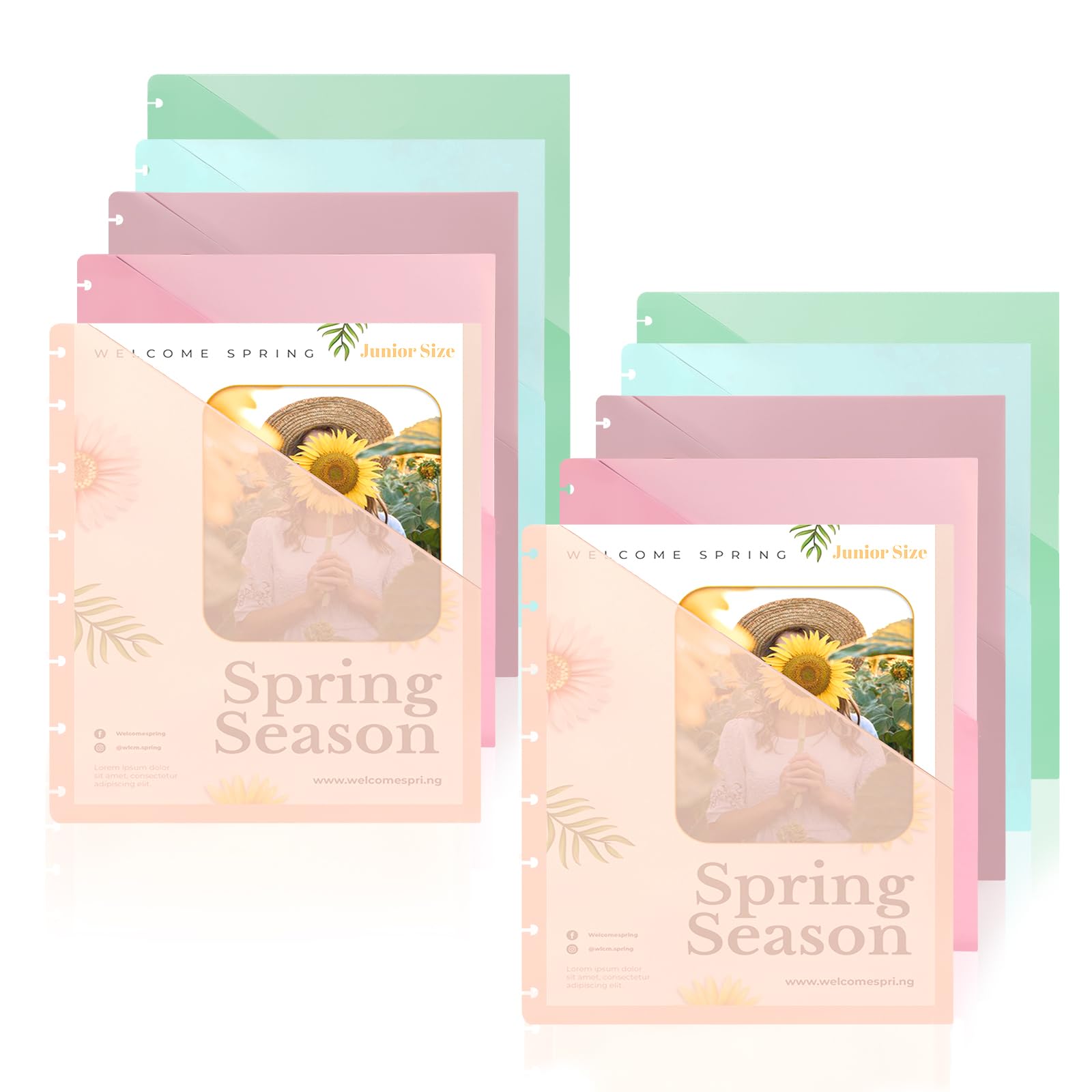 （5.5×8.5 inch） 10Pcs Junior Size Discbound Pocket Dividers DiscBound Binder Dividers Disc Bound Planner Supplies DiscBound Pocket Folder Discbound