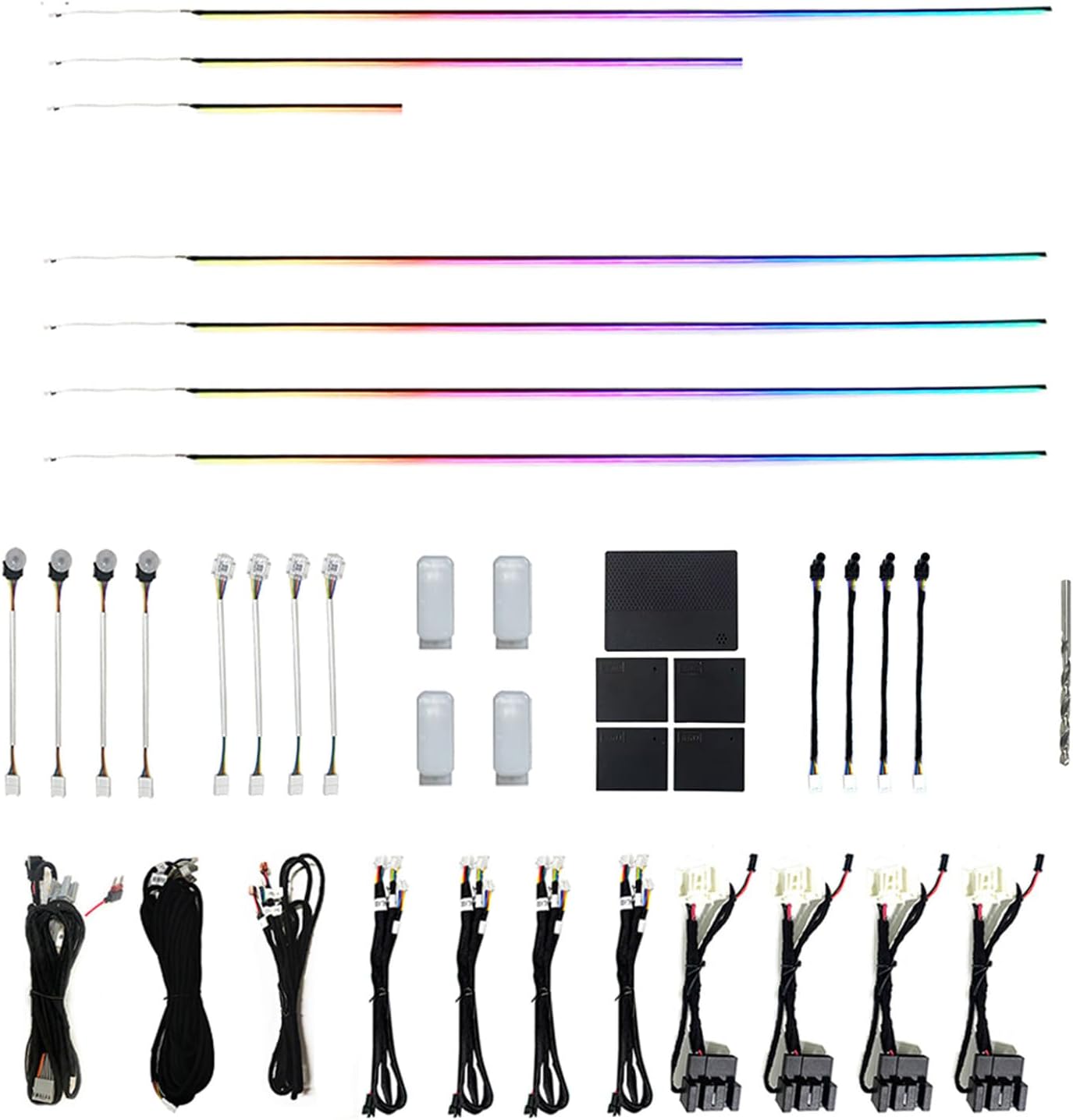 23 in 1 LED Car Dreamcolor Ambient Lighting Kits for Porsche Cayenne 2024, Acrylic Interior Car Neon Lights Accessories Atmosphere Sound Active Music Sync Button Wireless APP and AI Voice Control