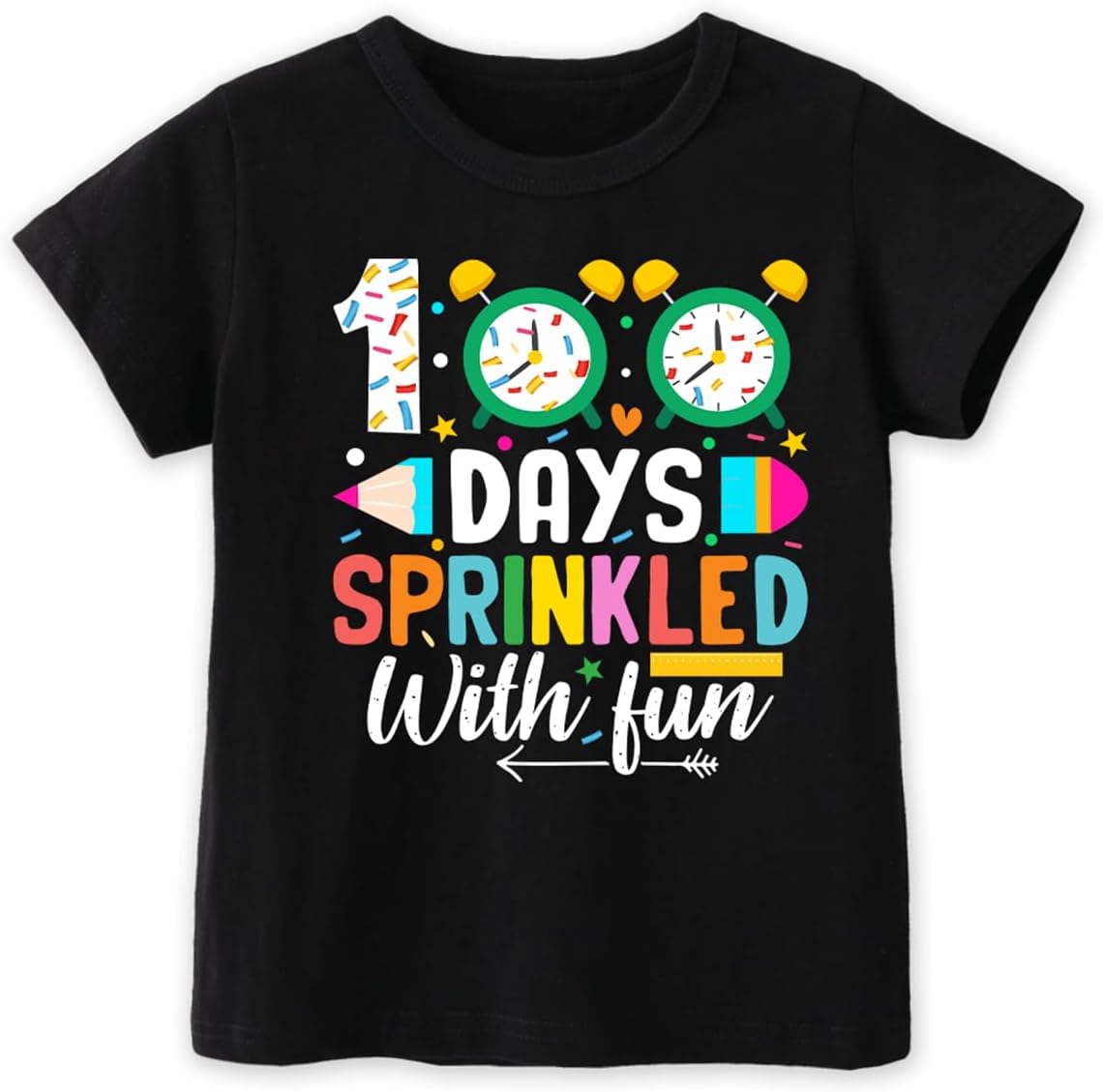 100 Days of School Shirt Kids Toddler Boys Girls Happy 100th Day of School Costume T-Shirt Short Sleeve Tops Tee 2-8Y