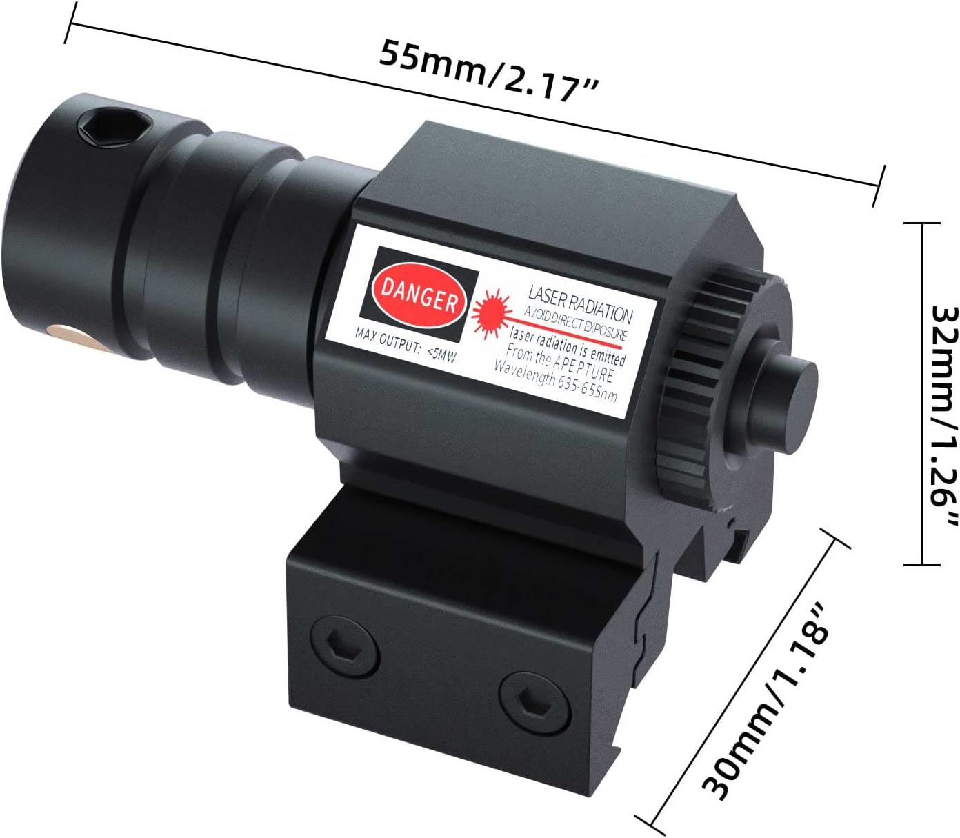 Beileshi Tactical Compact Red Laser Beam Dot Sight for Pistol/Handgun/Rifle Picatinny Rail Mount Less Than 5mW Output