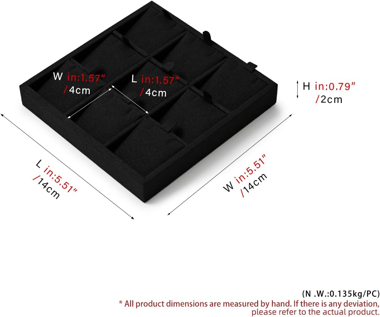 Oirlv Microfiber Jewelry Stud Earring tray Display Tray Interchangeable Modular Jewelry Tray