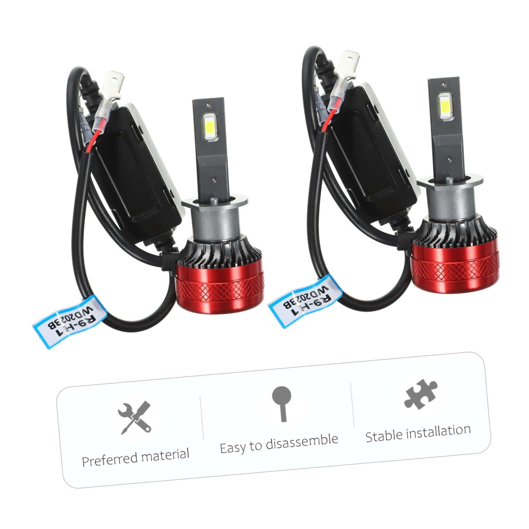 SOLUSTRE Bombilla de Luz de Cruce para Coche H1 LED Máxima Luminosidad y Disipación de Calor de Aluminio, Adecuado para Faros Delanteros y Conducción Segura