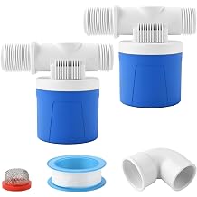 2Pcs 3/4" Aquapulse Side Inlet Water Float Valve, Automatic Water Level Conrtol Valves, Aqua pluse Water Tank Float Valve for Livestock, Swimming Pool, Toilet, Garden Irrigation System, 3/4" Hose
