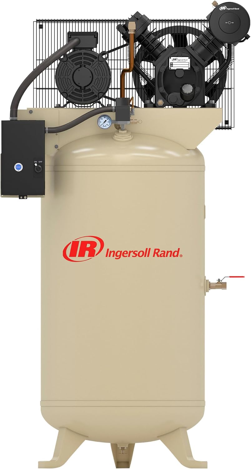 IR Type-30 Reciprocating Air Compressor 5 HP 460V 3 Phase 80 Gal