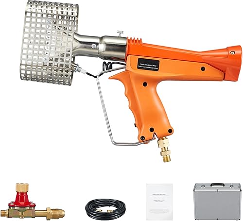 Happybuy Pistola de calefacción de propano, herramienta de aire caliente de hasta 187660 BTU con regulador ajustable, manguera de 26 pies y funda de