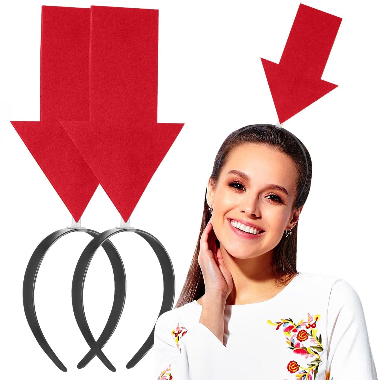 ibasenice 2Pcs Funny Arrow Headband | Lightweight Hair Accessories One Size Fits All | Novelty Prank Toy and Headpiece for Halloween, Fancy Dress Party, Festivals and Photo Props