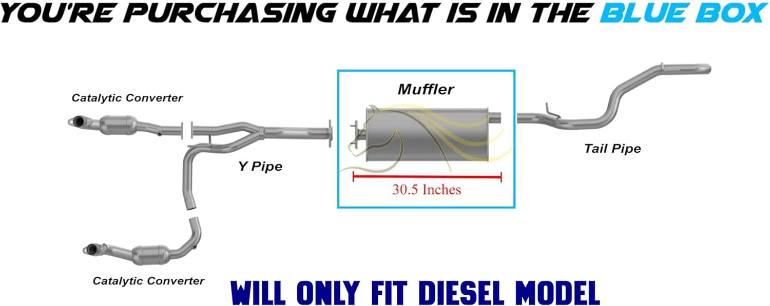 Exhaust Muffler Compatible for 2005-2006 Jeep Liberty 2.8L | Stainless Steel | Northeastern Exhaust | Free Clamp and Bolts Kit Included | Direct-Fit Replacement