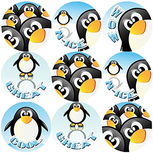 Sticker Stocker 144 Penguin Fun Praise Words 30Mm School Reward Stickers For Teachers