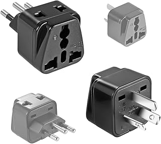 US to Argentina and Uruguay Travel Adapter,Travel Plugs for Argentina USA/Universal to Brazil/Australia,Power Plugs Pack of 2，Black