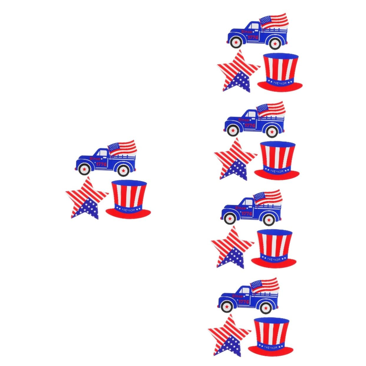 15 Stck. Teiliges Patriotic Holzblock Deko Independence Day Tischdeko mit Amerikanischem Muster Langlebig und Fein Verarbeitet als Partydeko und Fotorequisite