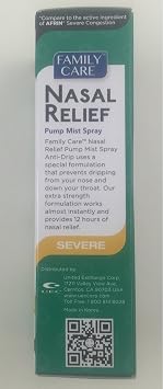 2 Pack - Family Care Nasal Relief Anti-drip Pump Mist - Oxymetazoline HCl