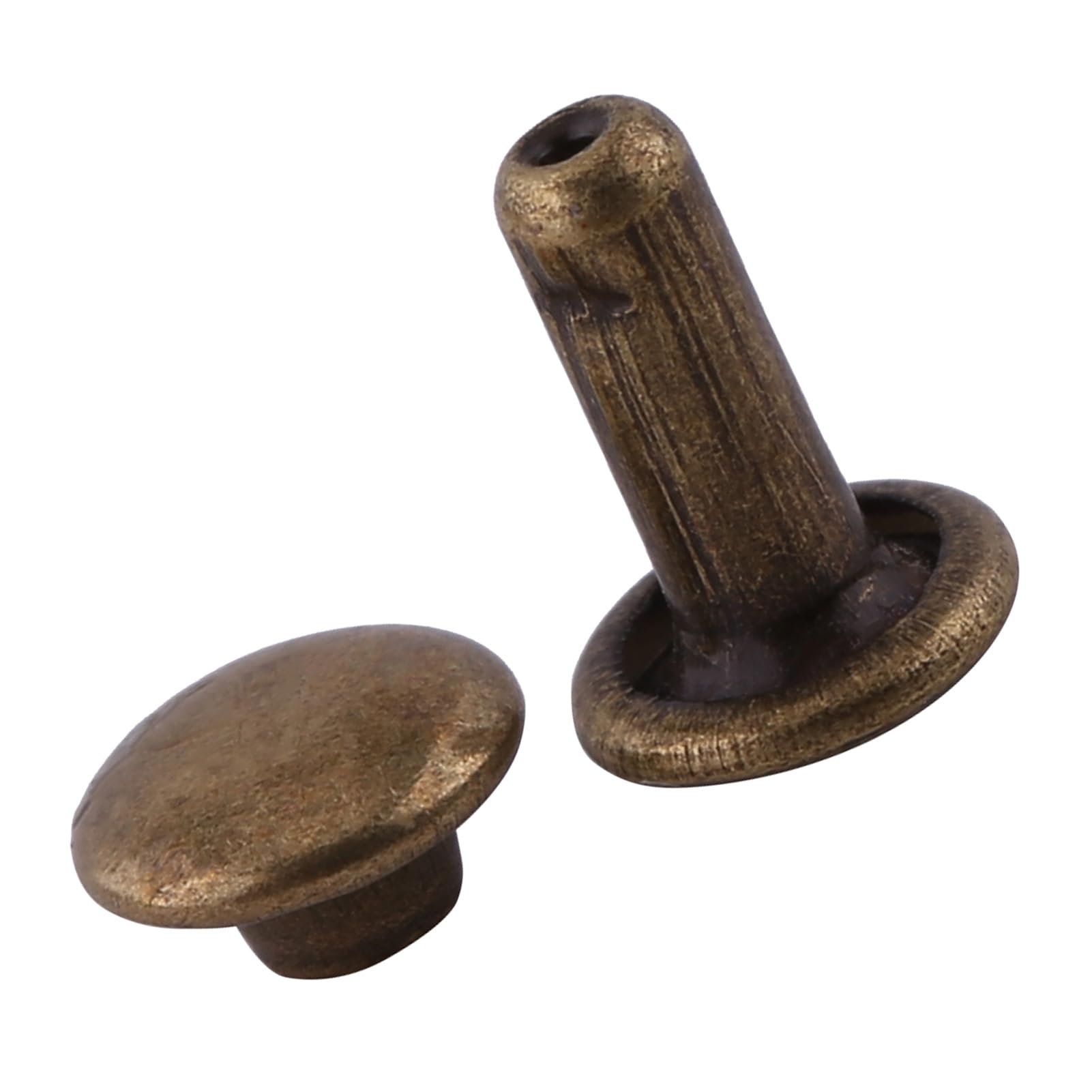100 Piezas de Remaches de Doble Tapa, Remaches de Cuero, Tachuelas Metálicas Tubulares para Manualidades en Cuero, Reparación y Reemplazo de Ropa, Bolsos, Cinturones, 6x8 Mm
