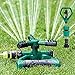 Aspersor de Jardín,Riego Aspersor para Césped Giratorio de 360 Grados Aspersor de Agua de 3 Brazos Boquilla Ajustable Jardín Césped