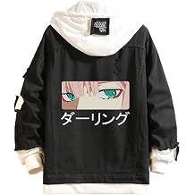 ISaikoy Anime Darling in the FranXX Denim Jacket Zero Two Long Sleeve Jeans Sweatshirt Sweater Hoodie