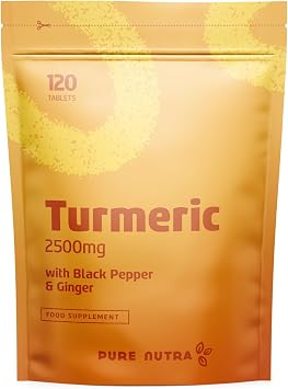 Turmeric 2500mg with Ginger and Black Pepper from Pure Nutra Brand 120 Tablets | 4 Months Supply