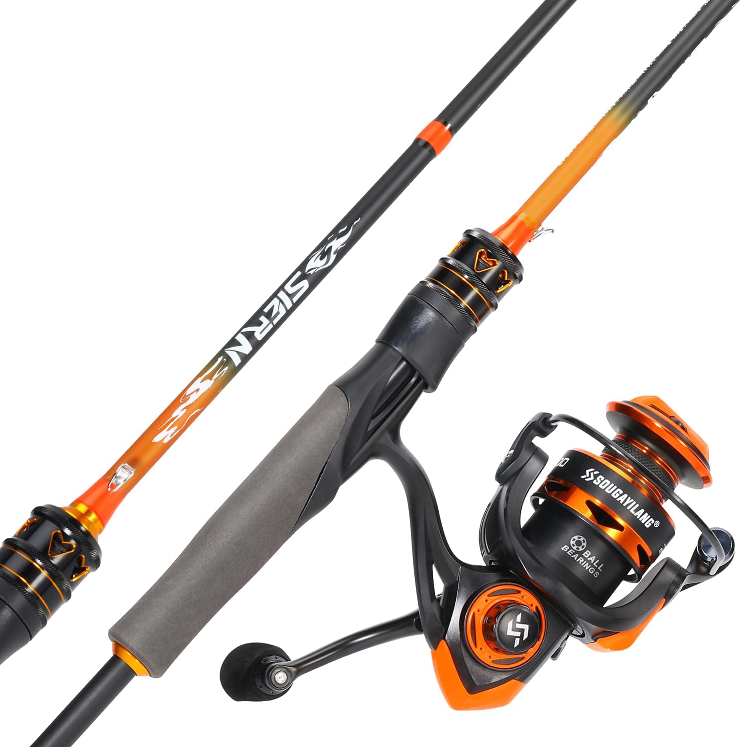 Sougayilang Fishing Rod & Reel Combo, Spinning and Baitcaster Combos, IM6 Graphite 2-Piece Rods with Stainless Steel Guides, Medium Power Fast Action for Bass Walleye Catfish