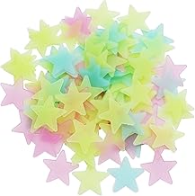 100 adesivi da parete fluorescenti luminosi a forma di stelle che si illuminano al buio, 3 cm