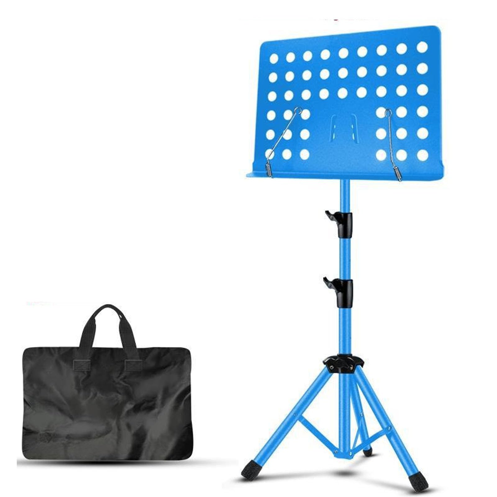 Stojak Muzyczny - 2 W 1 Podwójnie Użyteczny Pulpit Książki Standing Music Holder, Z Torbą I Klipem, Dla Studentów Muzyków(Size:A11,Color:blue)