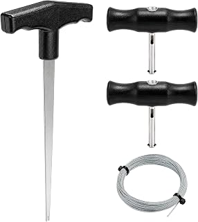 4PCS Windshield Removal Tool Kit, 65.6 Ft Windshield Cutting Wire with Line Starter Handle & 2 T Handles, Professional Steel Wire Grip Handles for Auto Windscreen Repair