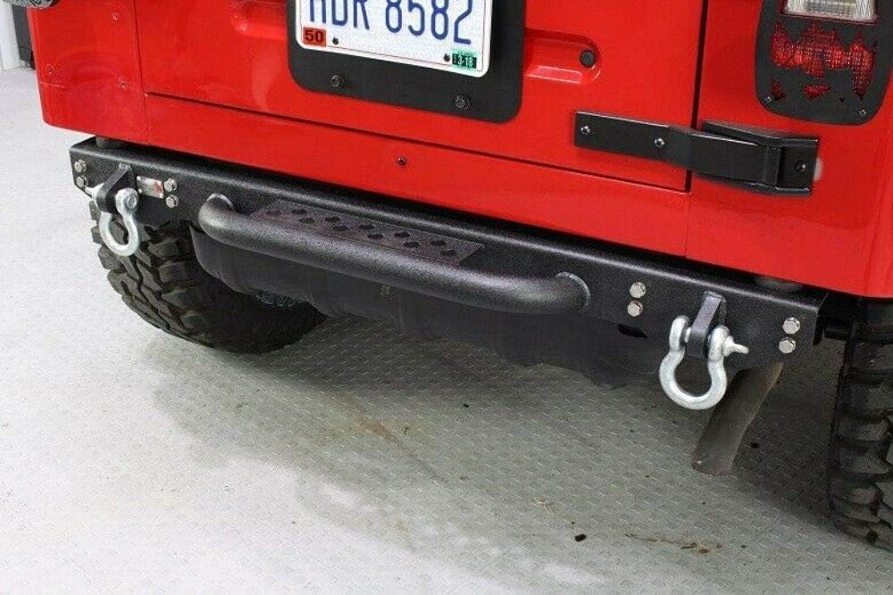 Fishbone Offroad FB22072 Jeep Rear Bumper W/Step 97-06 Wrangler TJ Piranha Series, Black