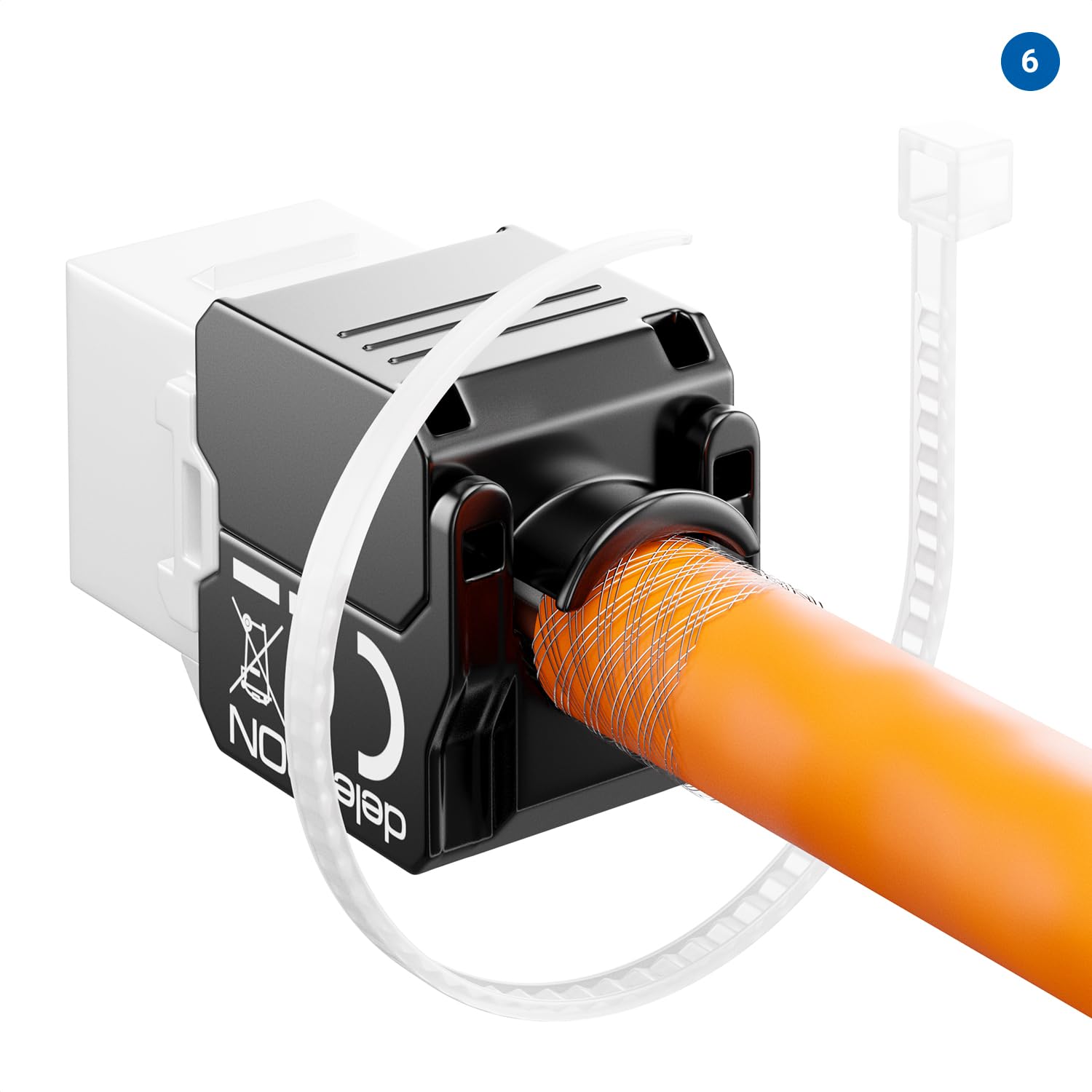 deleyCON CAT6A Keystone Jack Modul 10 Gbit/s RJ45 LSA, 48 Stück | RJ45 Buchse auf LSA, 500 MHz, T568A/T568B, AWG 22-26 UTP, Kunststoff, für Patchpanel und Netzwerkdose