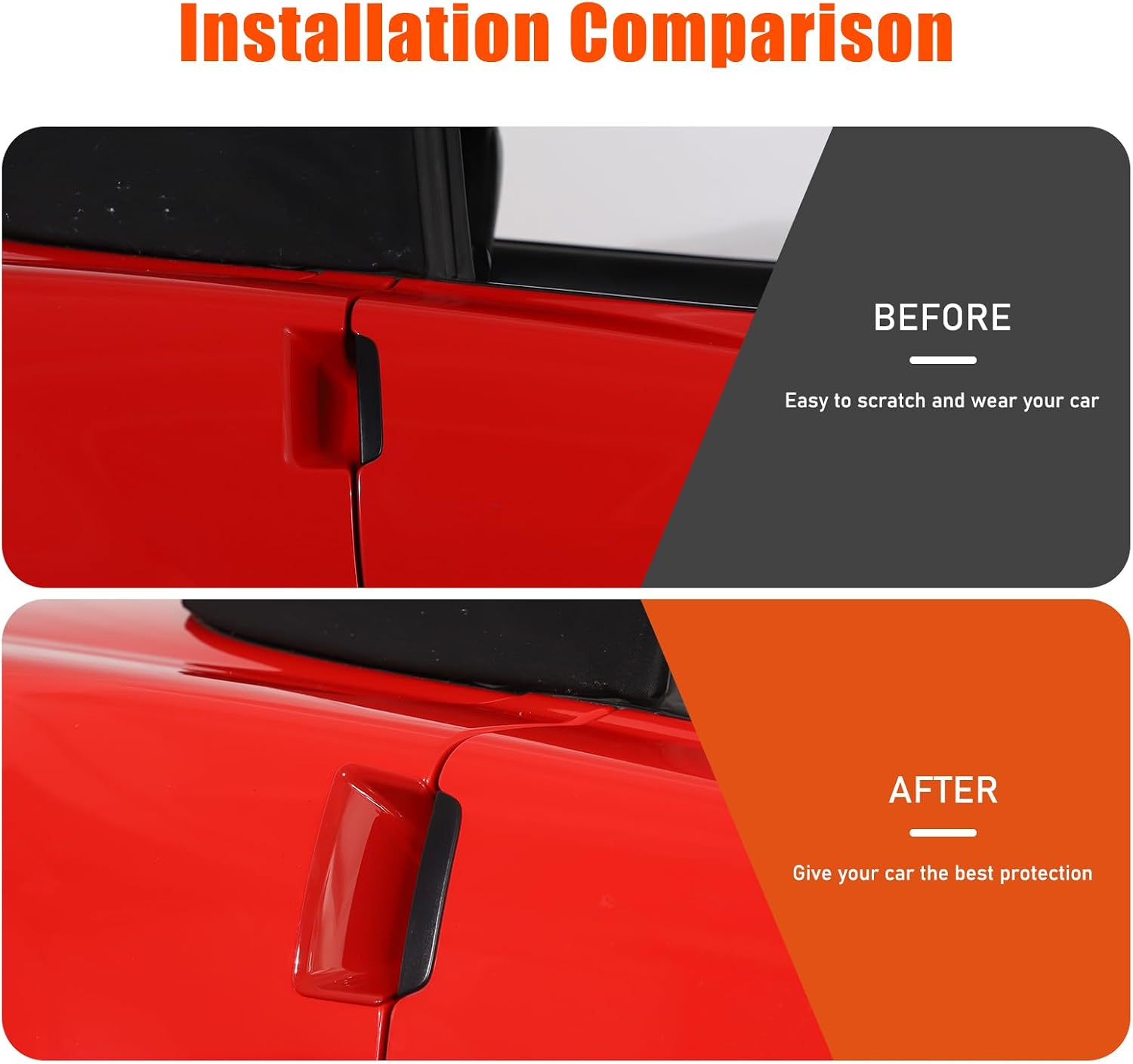 PIUGILH Door Handle Bowl Cover Trim Compatible with Chevy Corvette C6 2005-2013, ABS Car Door Bowl Handle Scratch Protector Cover (Red)
