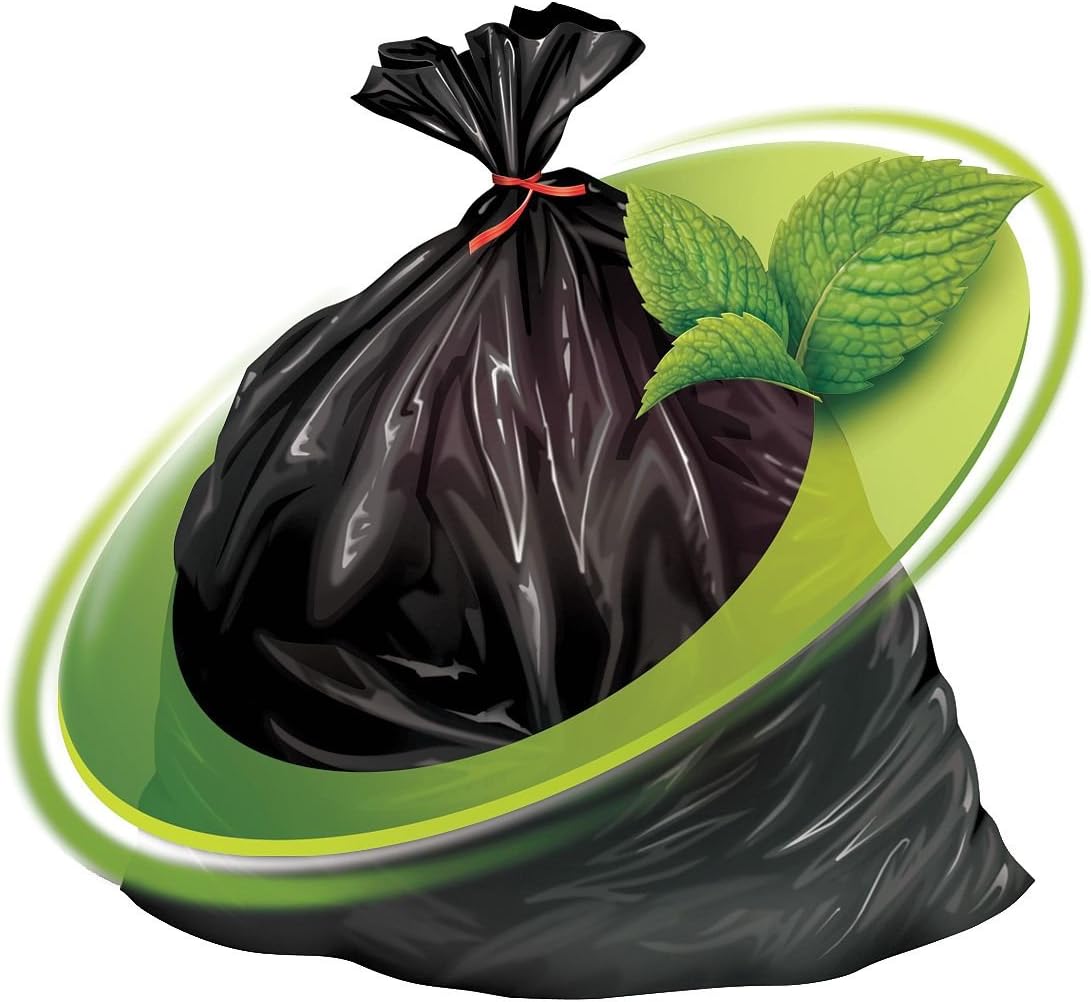 Mint-X Rodent Repellent Trash Bags, 1.7 Mil, Flat Seal, 47" Height x 43" Length, Clear (Pack of 100)