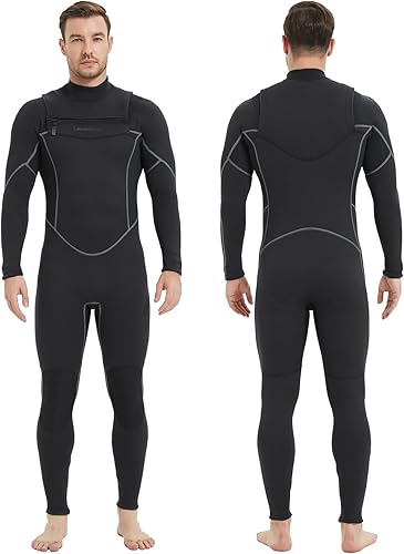 Vista 12 de Trajes de neopreno Lemorecn para hombre de 3/2 mm, traje de buceo de cuerpo entero Cremallera frontal 0.118 in