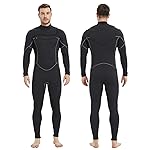 Lemorecn Mens Surfing Wetsuit Neoprene 3/2mm Chest Zip Full Wetsuit for Men(MC0301-4XL)