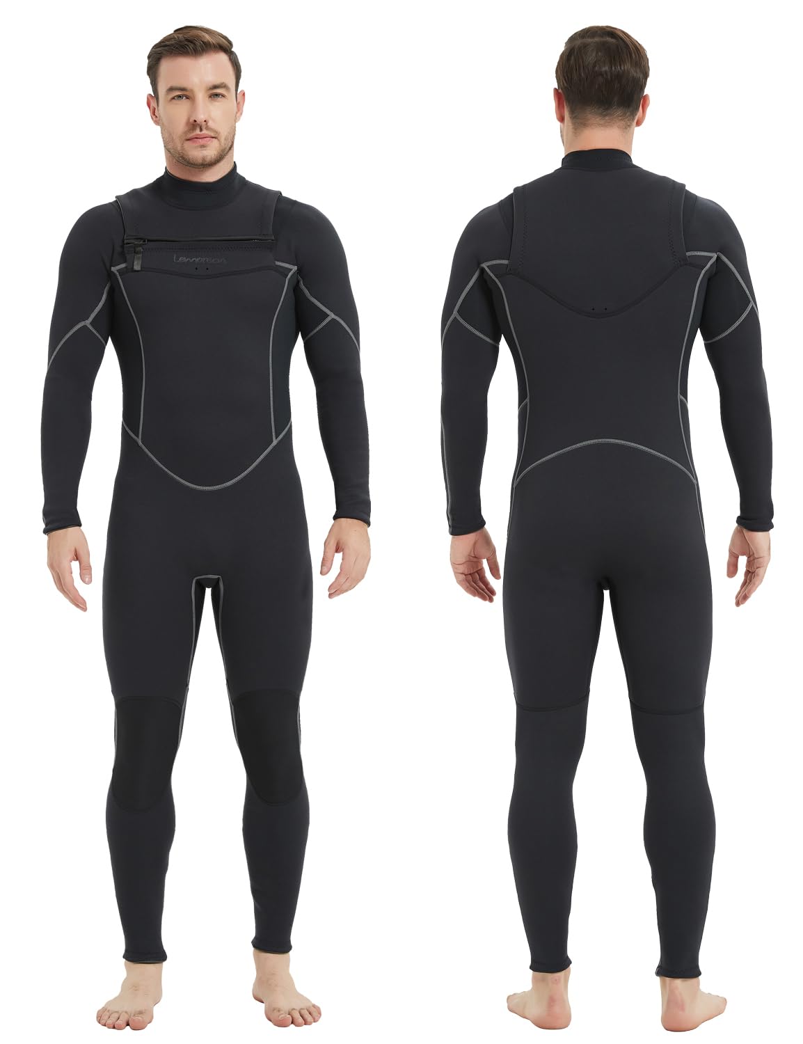 Lemorecn Men's Wetsuit 3/2mm and 5/4mm,Full Wetsuits for Men and Women,Wetsuits for Diving Snorkeling Surfing Swimming