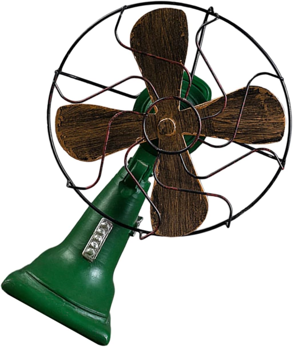 ERINGOGO Vintage Style Desk Fan Ornament Retro Table Decoration for Home Office Shop Chic Antique Decor for Landscapes and Photography Props
