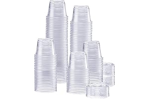 Comfy Package Clear Disposable Plastic Portion Cups with Lids