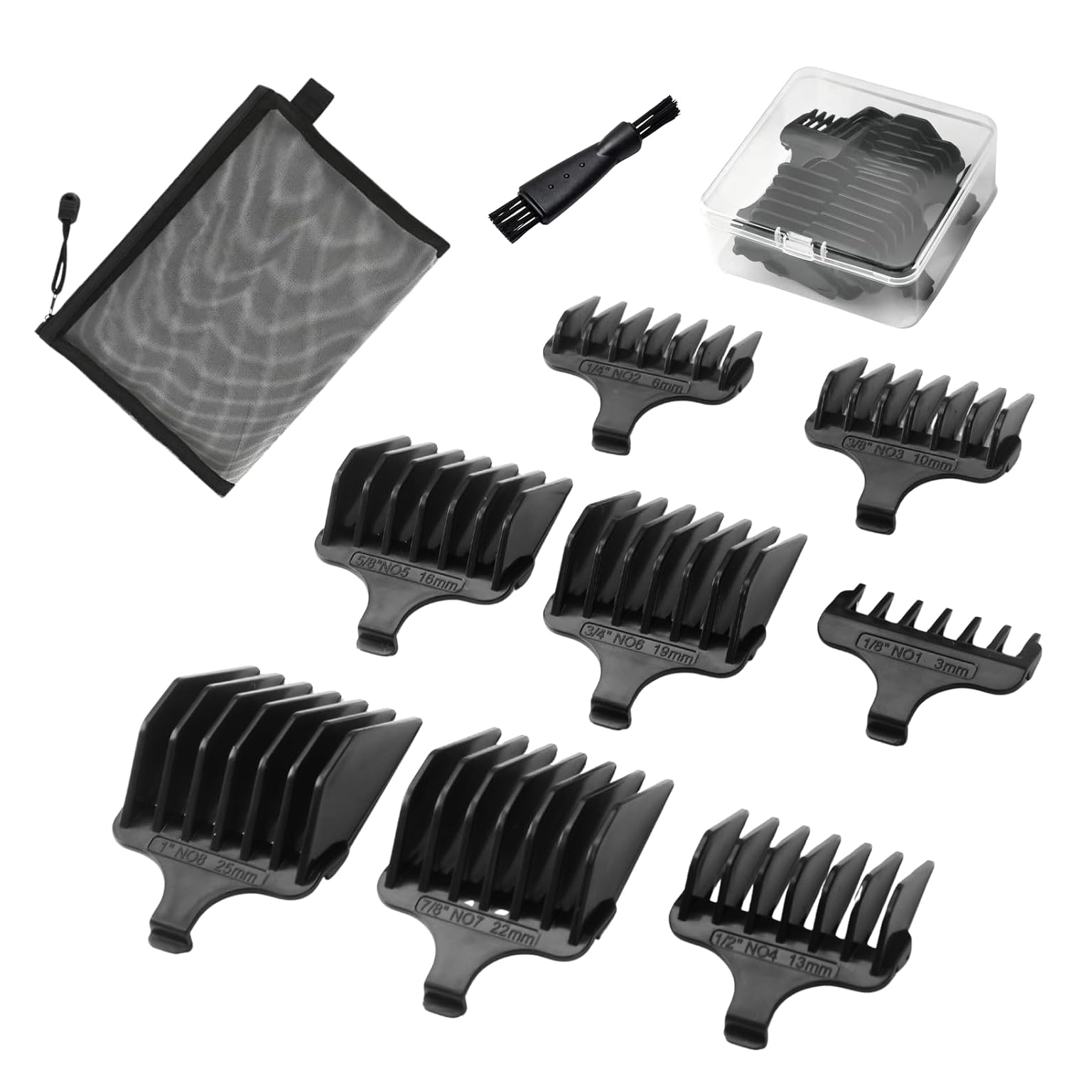 8 Pack Guide Comb Set for 40mm T-Blade Trimmer, Replacement Trimmer Guards Compatible with Wahl 9864 9686 9818A for Hair Cutting