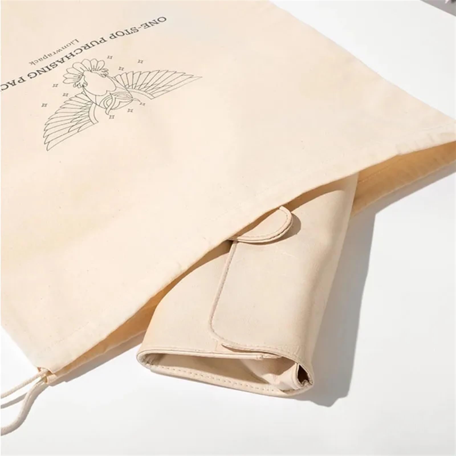 Sachets Cadeau en Mousseline de Coton Sacs cadeaux en coton, pochettes avec Logo de maquillage, bijoux, bougies parfum, emballage sous-vêtements, sac anti-poussière(100 Logo bag,10x15cm)