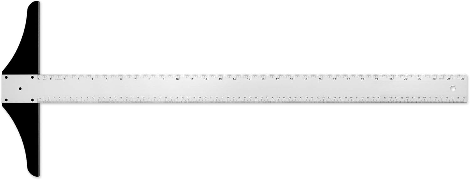 Alumicolor 30-inch Non Slip Professional Aluminum T-Square for Art Framing & Drafting, Silver