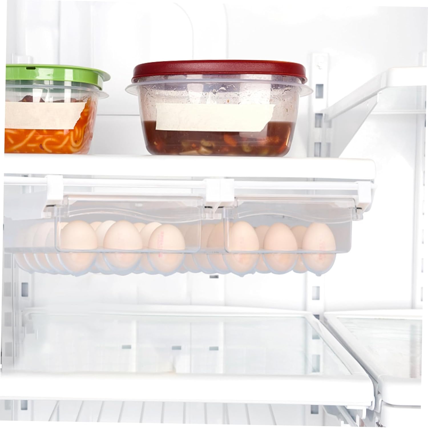Angoily 1pc Drawer Egg Rack Plastic Storage Organizer Refrigerator Egg Container Egg Drawer Refrigerator Egg Trays Egg Plate Egg Storage Rack Stuffed Eggs Household The Pet Crisper (Assor