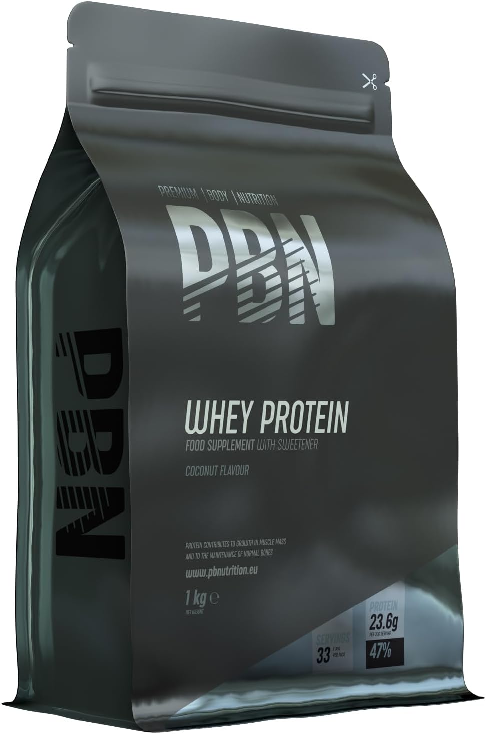 Premium Body Nutrition Whey Protein 1kg Coconut, New Improved Flavour