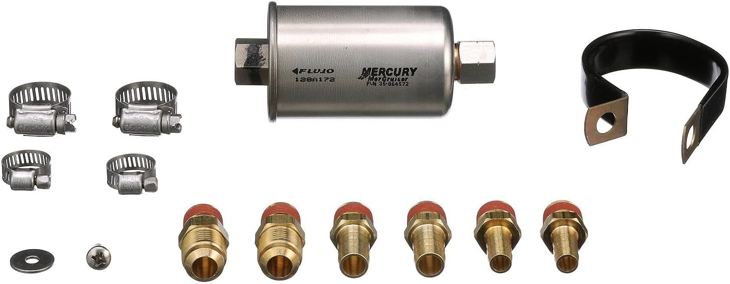 Quicksilver 864572A1 Replacement Inline Fuel Filter Kit for MerCruiser Sterndrive and Inboard Gasoline Engines