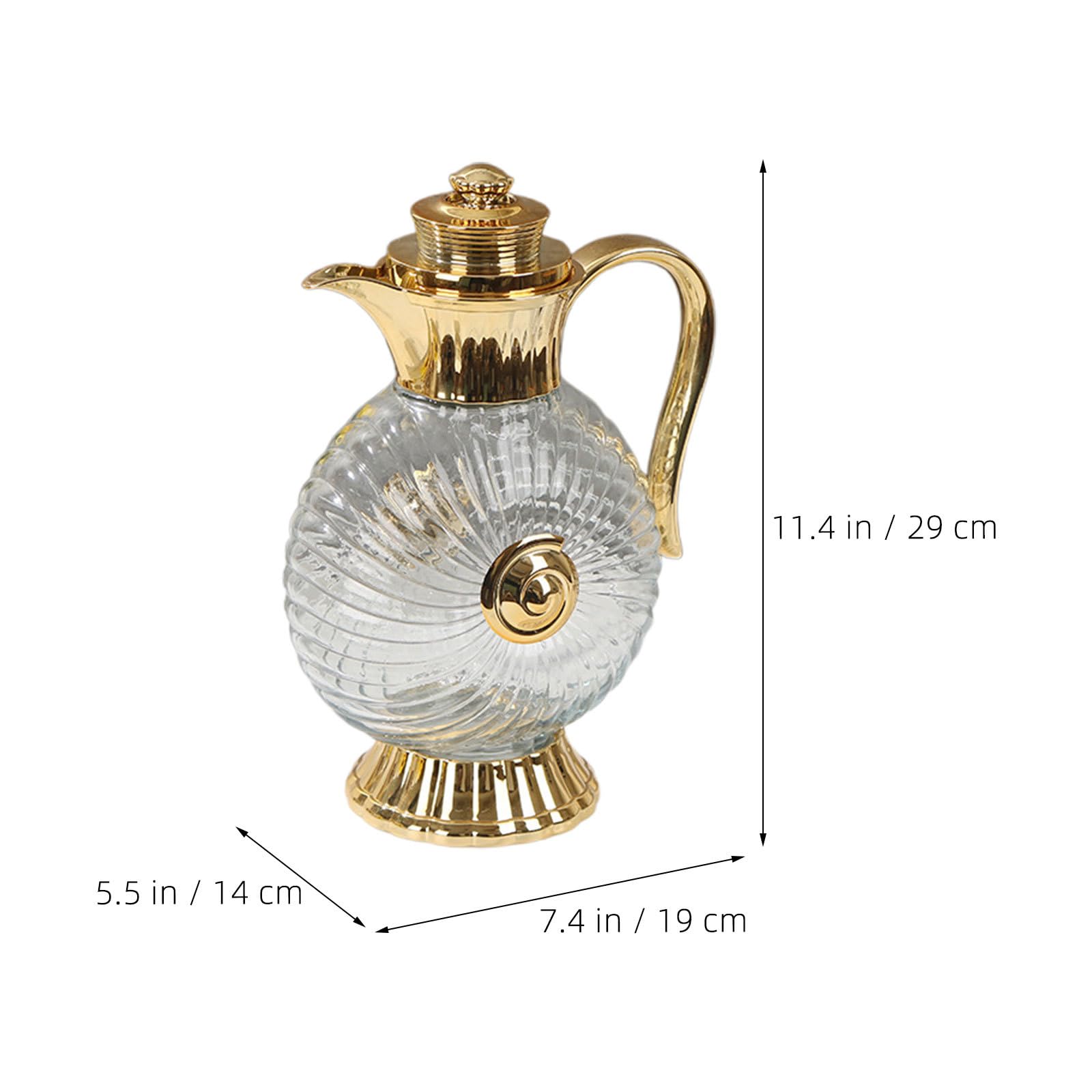 Arabischer Glaskrug mit Deckel – Großer Wasserkrug für Eistee und Getränke – 1,8 l/61 oz Dekorative Kühlschrankkaraffe für Zuhause, Partys, Ramadan, Kaltgetränke