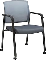 Vista 19 de CLATINA Sillas de oficina apilables para recepción de invitados con brazo, silla de sala de espera con respaldo de malla con asiento de tela
