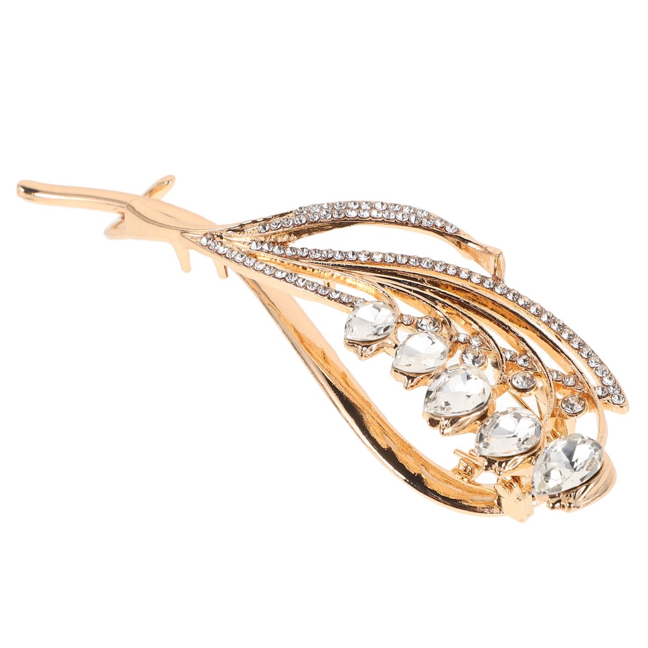 minkissy Rhinestone Hair Clip Twist Barrette Alloy Jaw Clip for Thin Hair Portable Clamp Stylish Hairdressing Accessory for Daily and Special Occasions