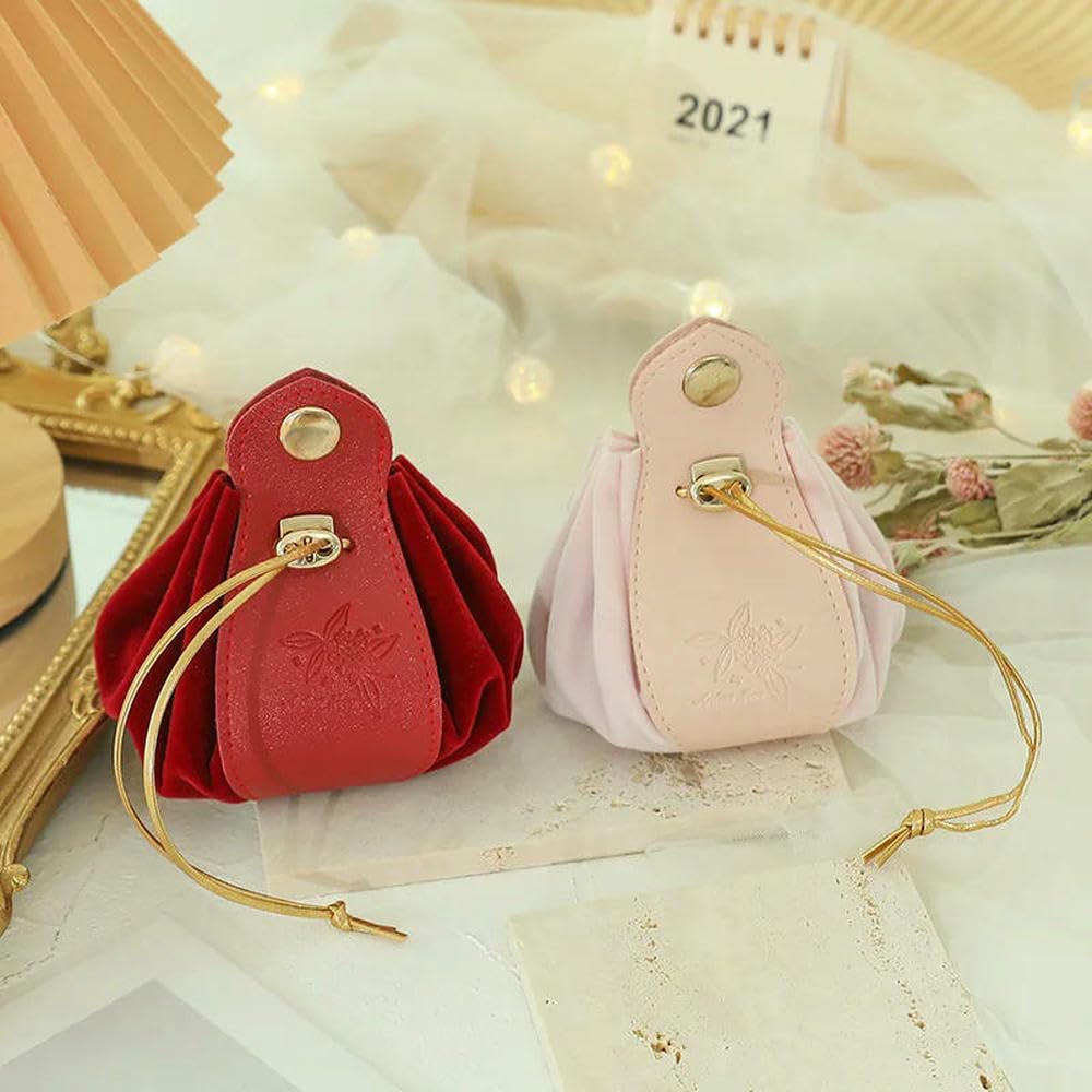 Bolsa de Regalo de Franela de Cuero para Regalo, Bolsa para Envolver Dulces con cordón, Regalo de Boda, Fiesta, decoración de cumpleaños