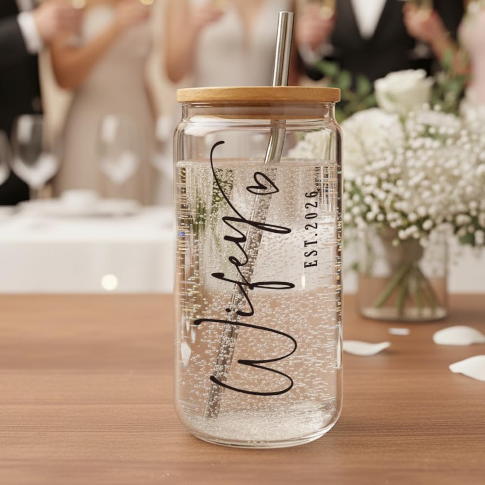 Est 2026 Wifey Gifts Glasses Tumbler for Women,Friends,Sister,Fiance,Her, Bride to be Cup for Engagemengt,Wedding,Bachelorette Party Gifts,Bridal Shower Gift Glasses Cups with Lids and Straws-32 - Image 4