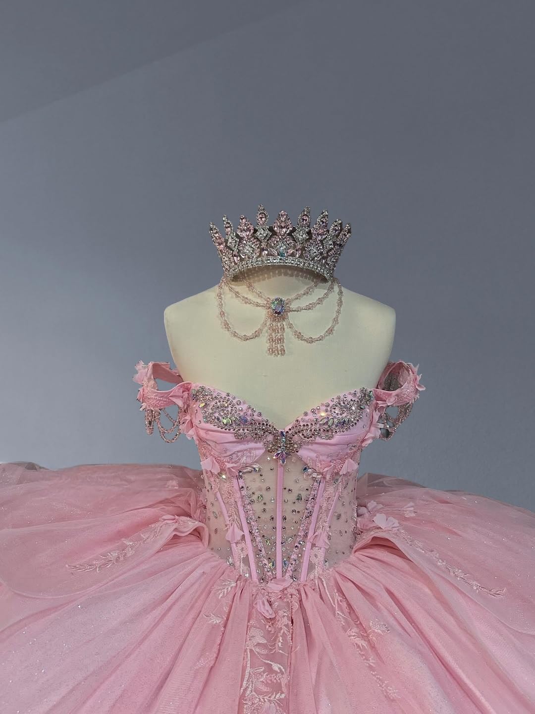 Mouccy Sparkly Lace Quinceanera Dresses with Tassels 3D Floral Bead Sweet 16 Dress with Ruffles Puffy Tulle Party Ball Gown ﻿ - Image 5