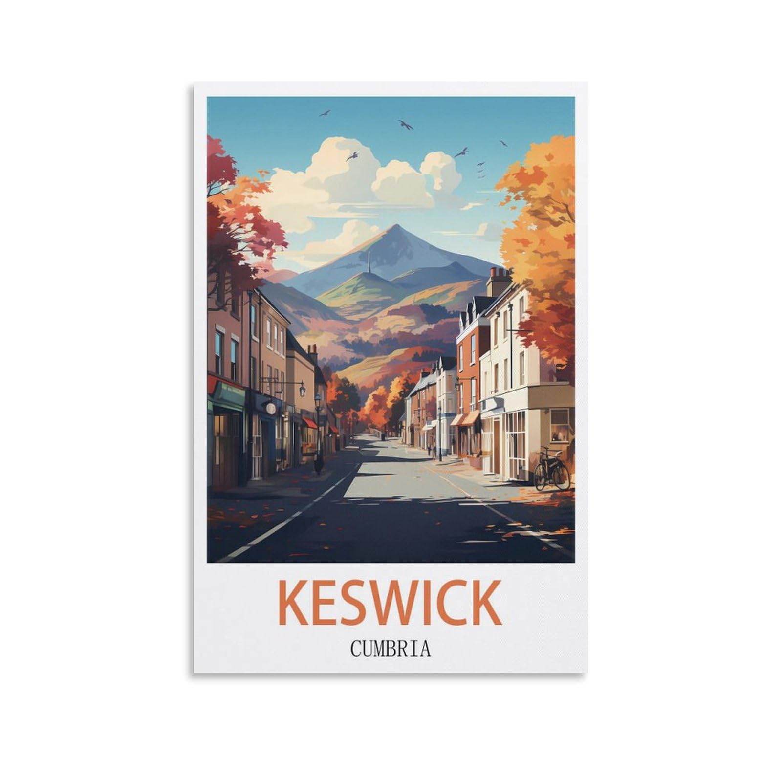 Vintage Tin Signs Keswick Cumbria Ideal for Pub shed Bar Office Man Cave Home Bedroom Dining Room Kitchen Gift 30x40cm
