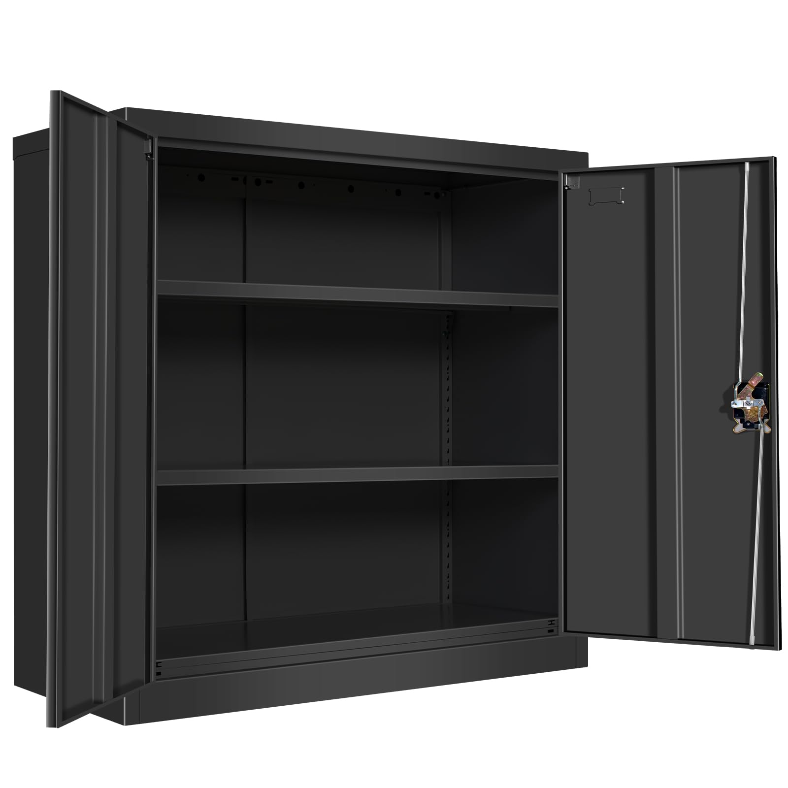 Frideko Lockable Metal Cupboard - 90 cm Tall Heavy Duty Storage Cabinet