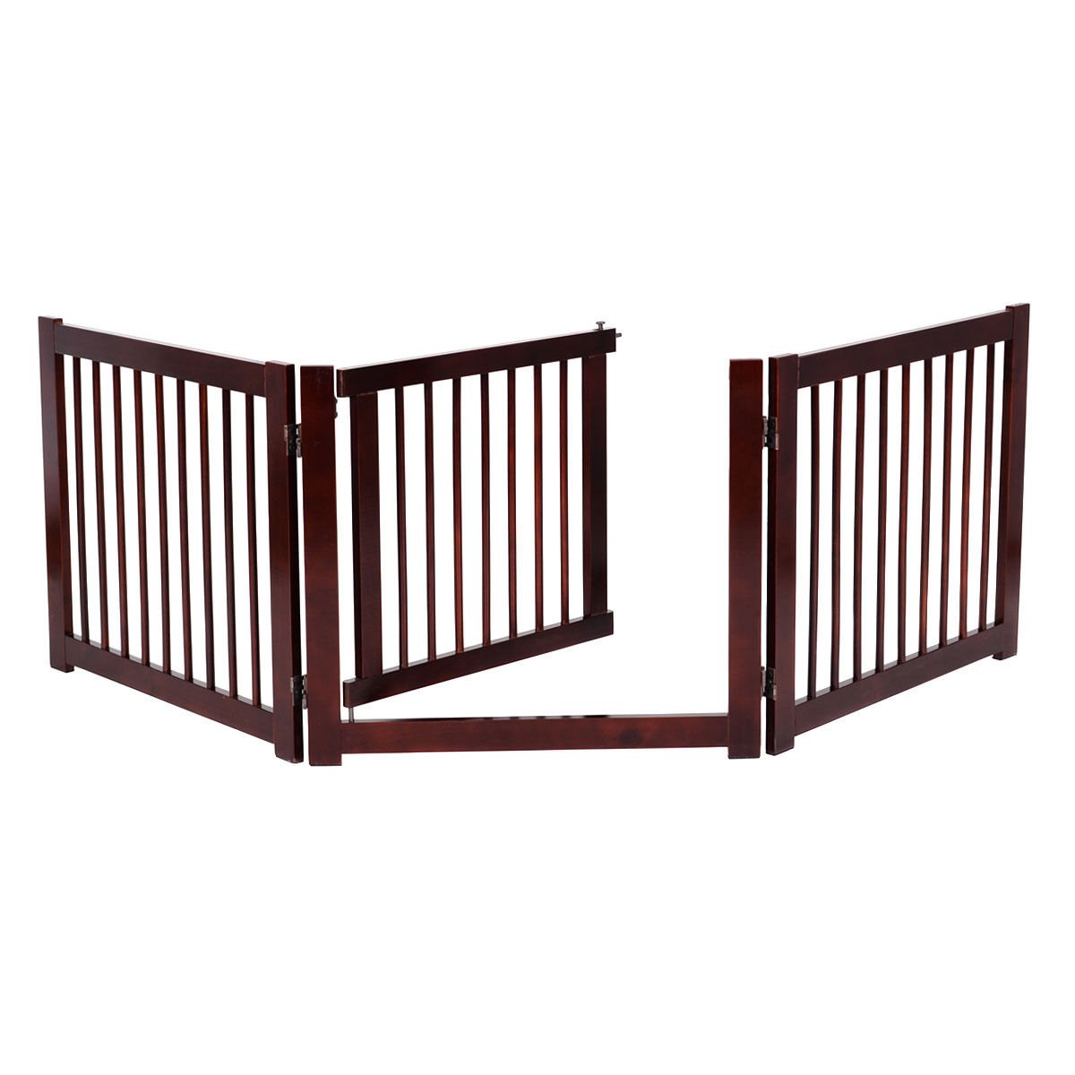 Cherry 81.5" Pine Wood Pet Gate Dog Fence Baby