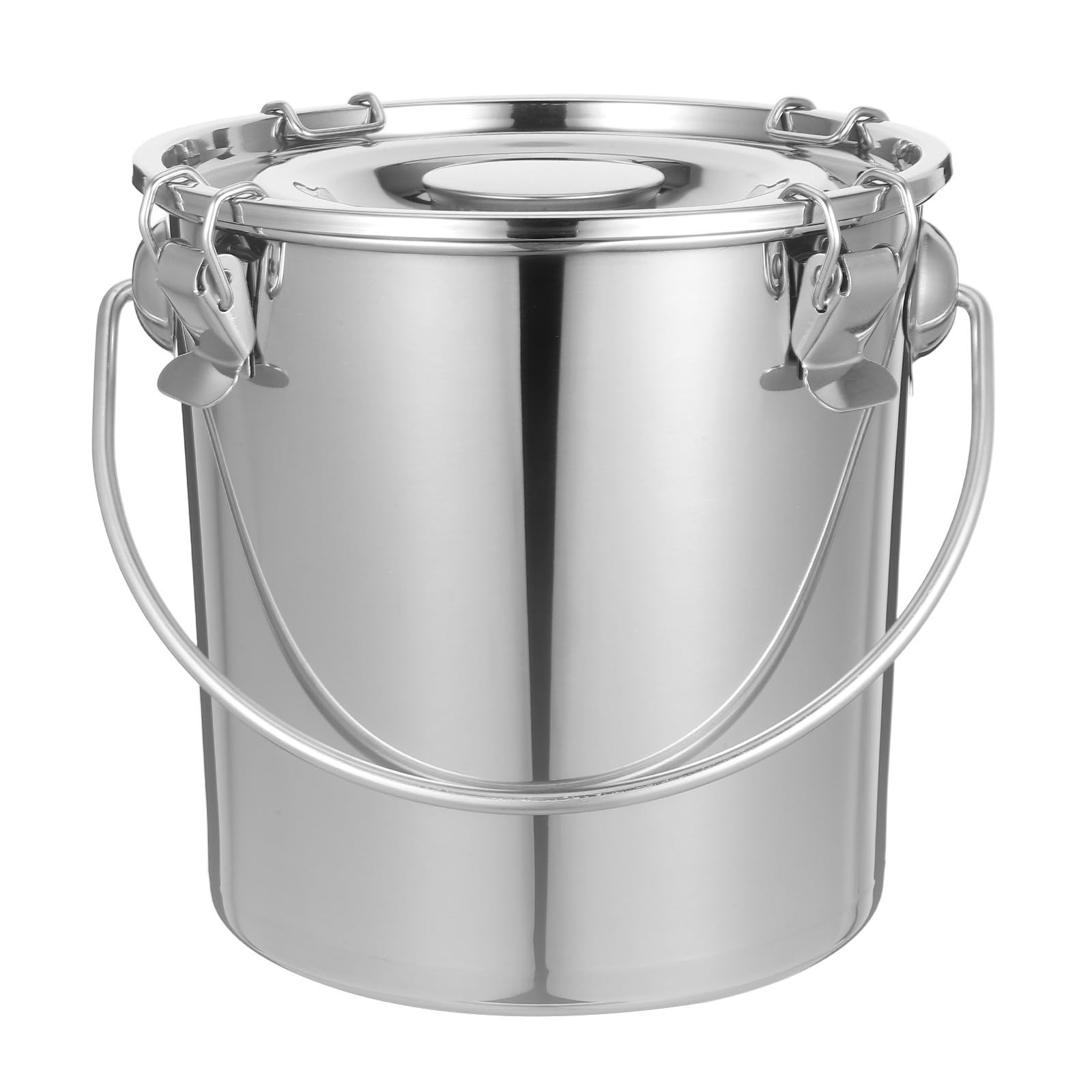 UPKOCH Cubo Sellado de Acero Inoxidable 6.3l con Asa Portátil, Contenedor Hermético para Leche, Aceite, Sopa y Almacenamiento, Adecuado para Transporte y Uso en Catering y Camping