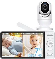 Babá Eletrônica OLANENEM, Tela IPS 7', HD 1080p, Visão Noturna, Alcance 300m, Comunicação Bidirecional, Bateria 5000mAh, Sem WiFi, Cartão SD até 32GB